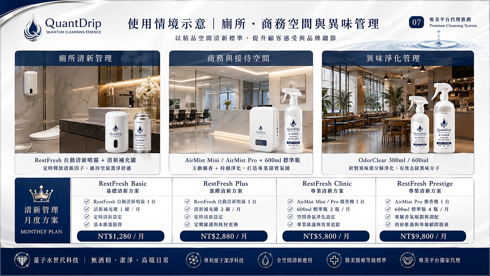 QuantDrip 廁所清新與商務空間潔淨